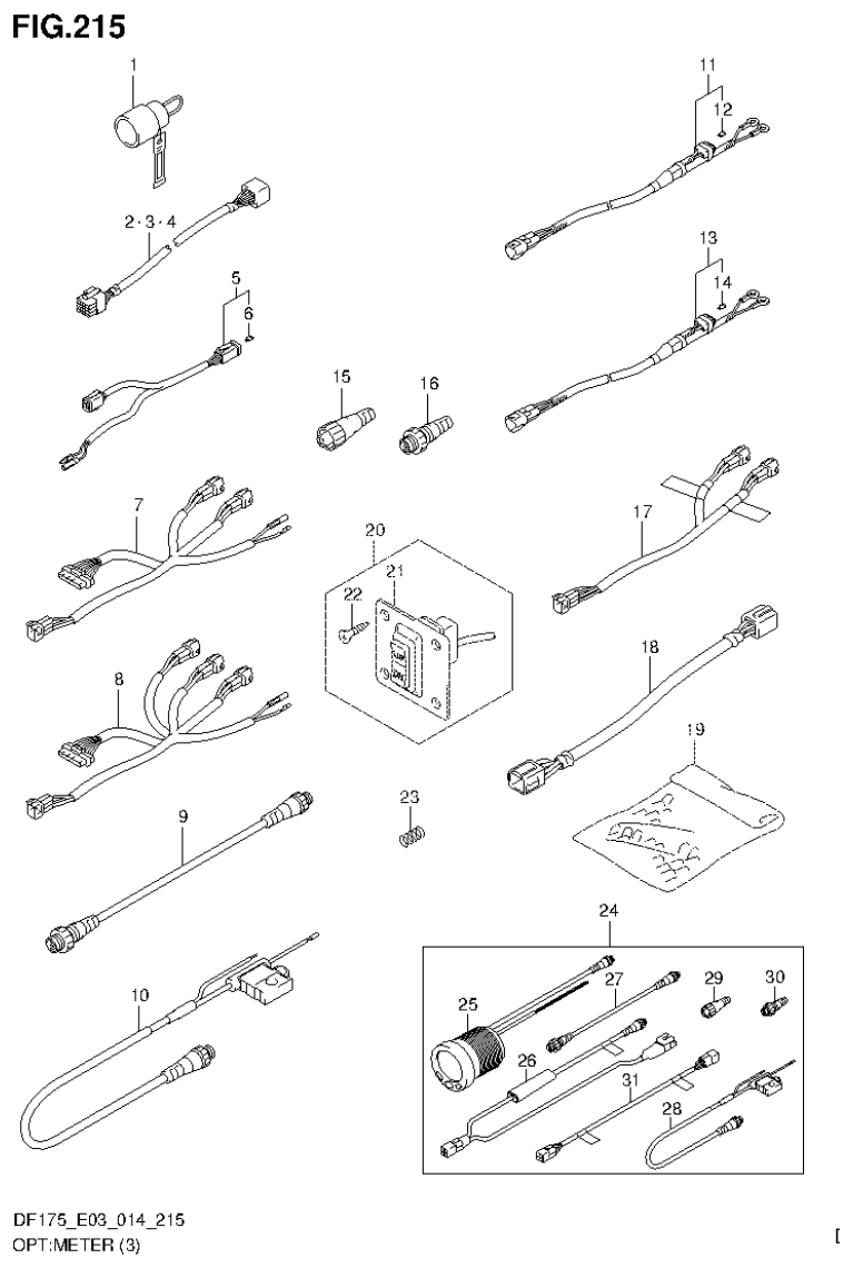 Suzuki DF175ZG OPT:METER (3) (DF150ZG E03) parts diagram